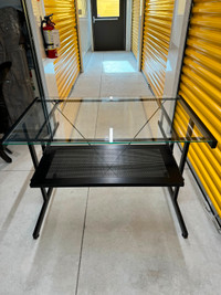 Contemporary glass and metal computer desk