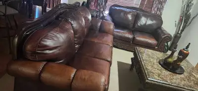 2 Sofa set 3&2 seats  2 side table  one coffee table, View more