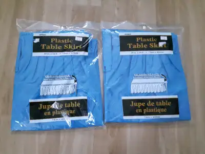 Two (2) Plastic Table Skirts, View more
