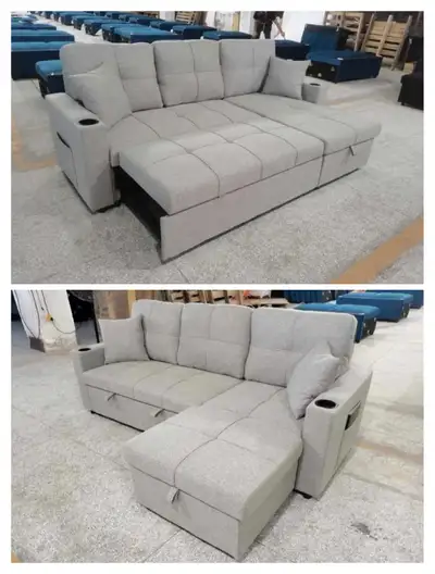 Sectional Sofa Bed Weekly Sale | Luxury Quality | Cup Holder, View more