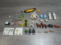 Lot of Playmobil Figures & Pieces Yeti Animals Canoe Robo Gang