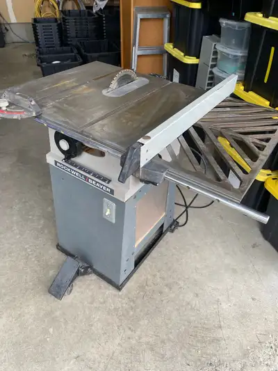 Works well, blade in in good condition. Includes fence and bevel.