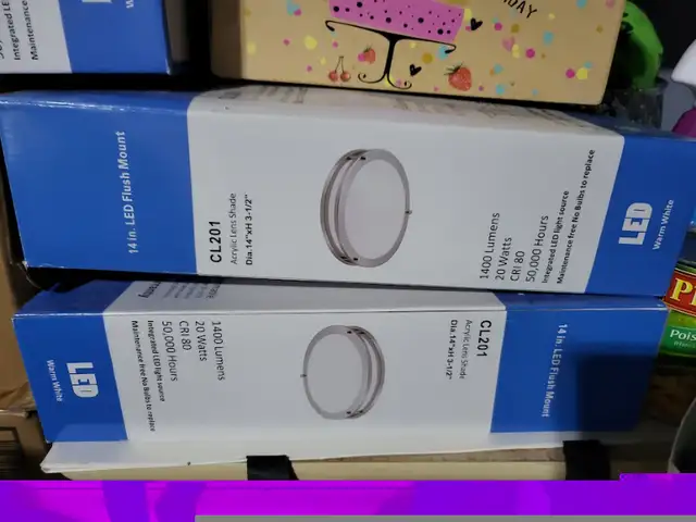 Brand New LED Flush Mount Ceiling Light - in Brushed Nickel in Indoor Lighting & Fans in Mississauga / Peel Region - Image 4