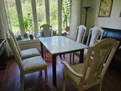 Real Marble Table + 6 Comfortable Chairs, View more