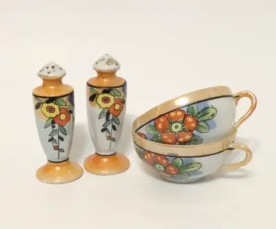 1930s Vintage Japanese Lusterware. Iridescent Porcelain, View more