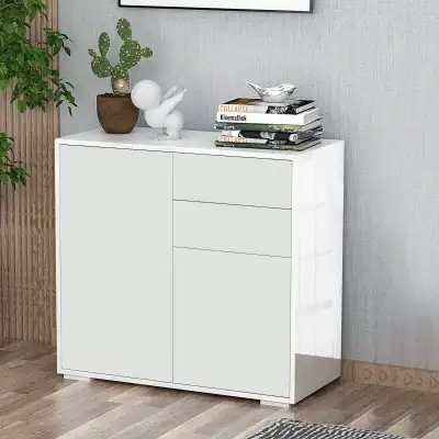 High Gloss Buffet Sideboard with 2 Drawers, 2 Doors and Adjustab, View more