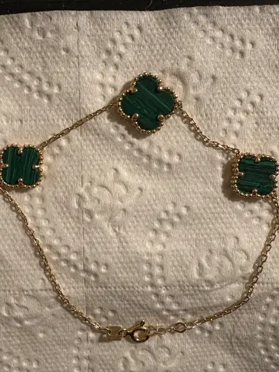  Van Cleef style bracelet Real 21 karat gold, not plated, View more