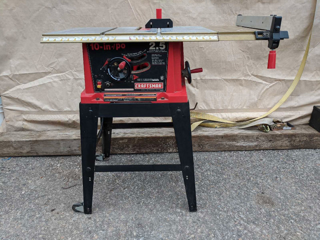 Craftsman Table Saw 10" Blade & Rolling Base Stand in Power Tools in Oshawa / Durham Region