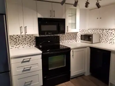 Bright and spacious one-bedroom walk-out basement apartment with direct backyard access, offering pr...
