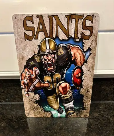New Orleans Saints Metal Sign 12 x 8 new $20.00 Pick up in South Windsor near Walmart Check out my o...