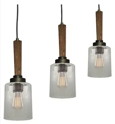3 Artcraft Kitchen Light Pendants Bronze Wood - ART AC1014, View more