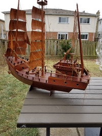 Wooden Junk Boat 39" x 39" x 11.3/4"