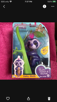 Fingerlings, new, 2 baby monkeys and one baby sloth 