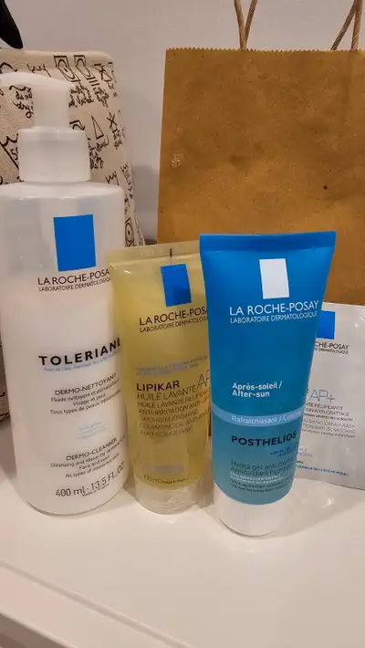 Pump bottle opened. Other ones unopened. Pick up only