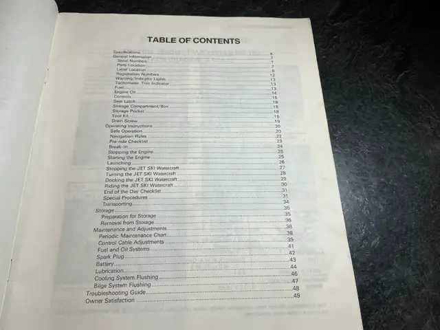1995 Kawasaki Super Sport Xi Jet Ski Owner's Manual JH750-B3 in Non-fiction in Parksville / Qualicum Beach - Image 3