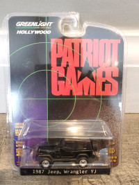 1:64 Diecast Greenlight Patriot Games 1987 Jeep Wrangler YJ Blk