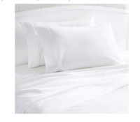 New 2 Pack, White 100% Cotton Standard Size Pillow Cases