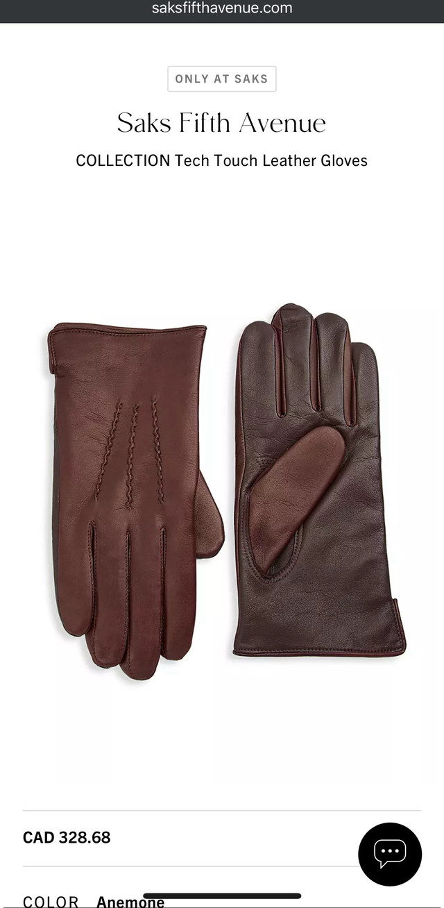 Saks Fifth Avenue Tech Touch Cashmere Leather Gloves in Men's in City of Toronto - Image 2