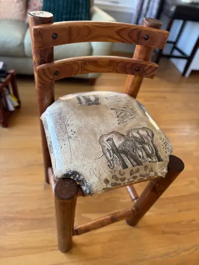 Two Solid Wood Counter Height Chairs, Bar Stools, View more