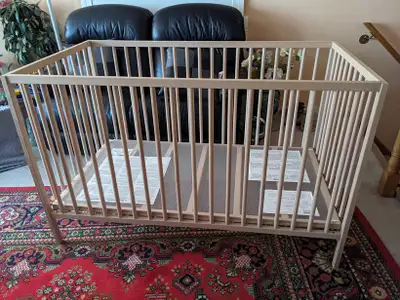 IKEA SNIGLAR Natural Wood Crib, Beech, 70x132 cm (27 1/2x52 "), View more