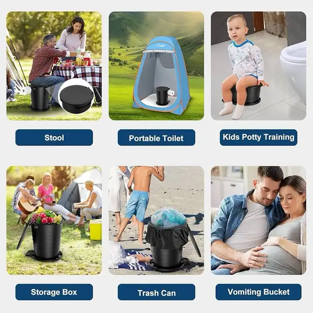 Retractable Camp Toilet for Adults, Upgraded 2nd Generation in Fishing, Camping & Outdoors in Markham / York Region - Image 9