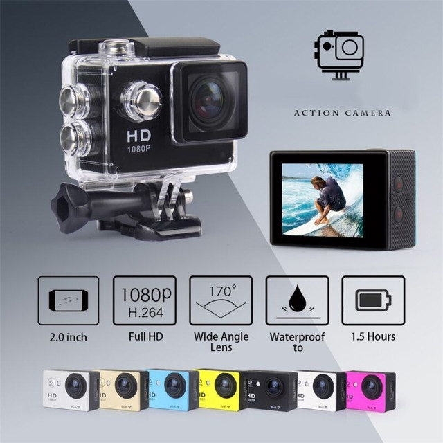 SJ4000 Waterproof Caméra Sports DV 1080P Video Action Cam dans Appareils photo et caméras  à Laval/Rive Nord - Image 3