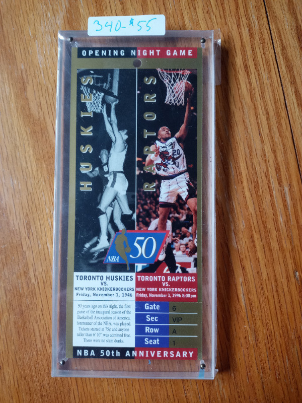 NBA 50TH Anniversary Opening Game Ticket Huskies Raptors NBA in Arts & Collectibles in St. Catharines
