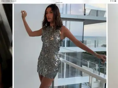 BRAND NAME, H+M silver-sequin dress, SZ L, glitzy!, View more