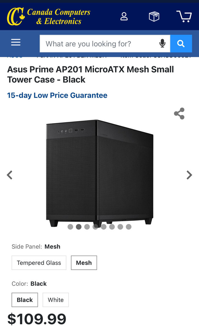 Asus Prime AP201 MicroATX Mesh Small Tower Case - Black in System Components in Oakville / Halton Region - Image 4