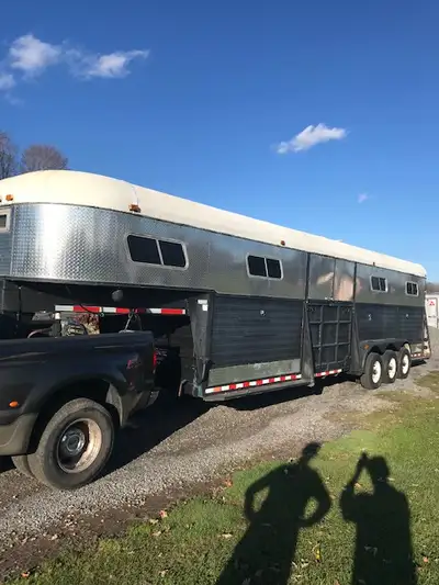 Horse or livestock trailer for sale. Year of trailer is approximate. Trailer was refurbished in 2018...