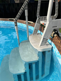 Above ground pool steps system