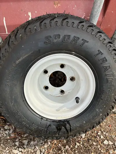Brand new only mounted on trailer to see if it fit 215-60-8 had for a spare don't need anymore Minde...