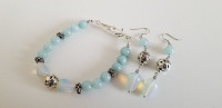 Jewelry set with opal and amazonite beads