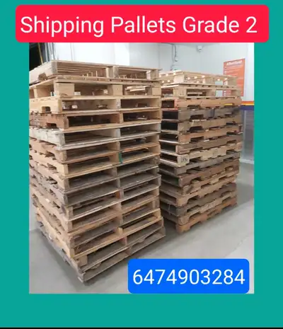 Wooden Skids Pallets for Sale 40 x 48 Shipping Wood Used Grade 2, View more