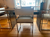 Retro Glass Chrome 5 piece table and chairs
