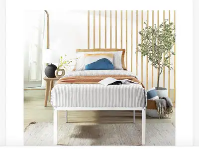 Best Price Mattress 18 Inch Metal Platform Bed Frame white, View more