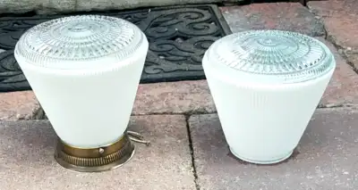 Mid century modern glass shades, View more