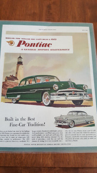 1953 Pontiac Laminated Picture Saturday Evening Post 14 X 11