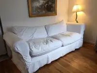 Overstuffed white Biltmore Couch for sale
