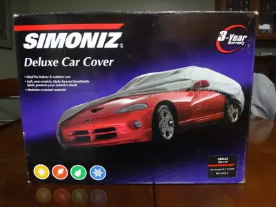 Brand new never used Simoniz deluxe car cover $100 - triple layer, moisture resistant - fits cars up...