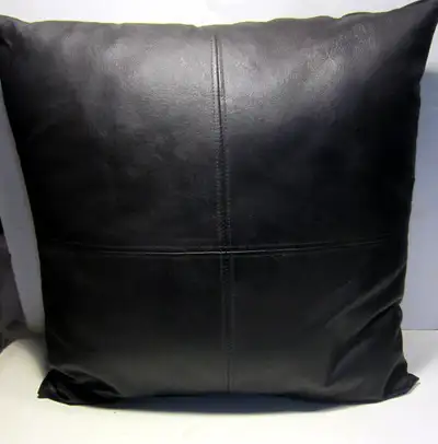 Vintage Brown Square Leather Cushion, View more