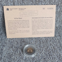 Monnaie royale - jeton épreuve de la pièce de 2$ numéroté 1996