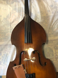 Smaller Grunert, 39” scale, West Germany plywood bass,  $ 1500.
