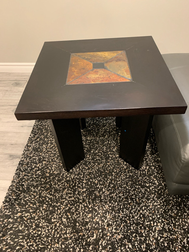Solid coffee table with matching 2 end pieces  in Coffee Tables in Markham / York Region - Image 3