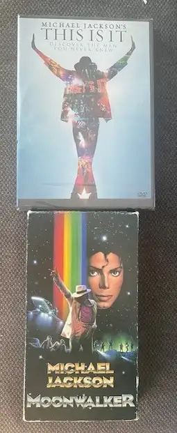 SELLING: Michael Jackson fan lot "Moonwalker" on VHS (used) & "This Is It" on DVD (new) I have for s...