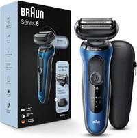 Blue Braun Series 6 Mens Cordless Rechargeable Electric Razor