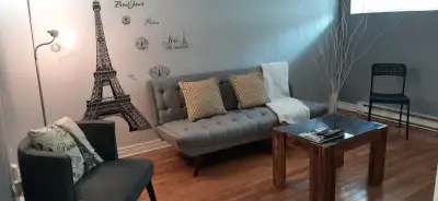 3 et demi meublé tout inclus location court terme