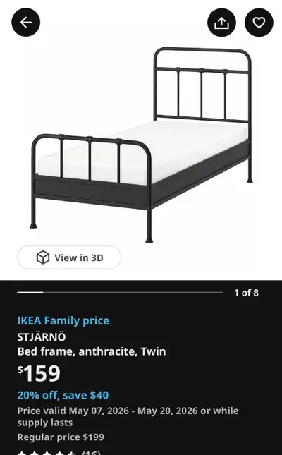 IKEA Stjärnö - twin bed frame, View more