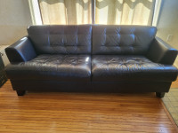 Black leather couch