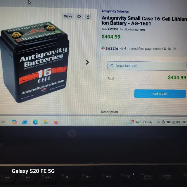 Lithium 113 HarleyBike Battery AG1601 for Fx,Fatboy,480CCA$175 in Street, Cruisers & Choppers in Calgary - Image 2
